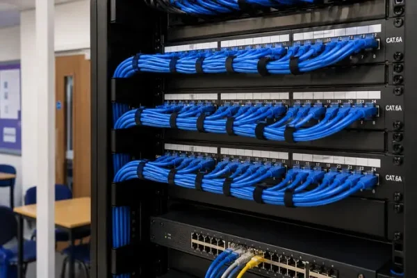 Spider Lift access equipment for high-level school cabling installation